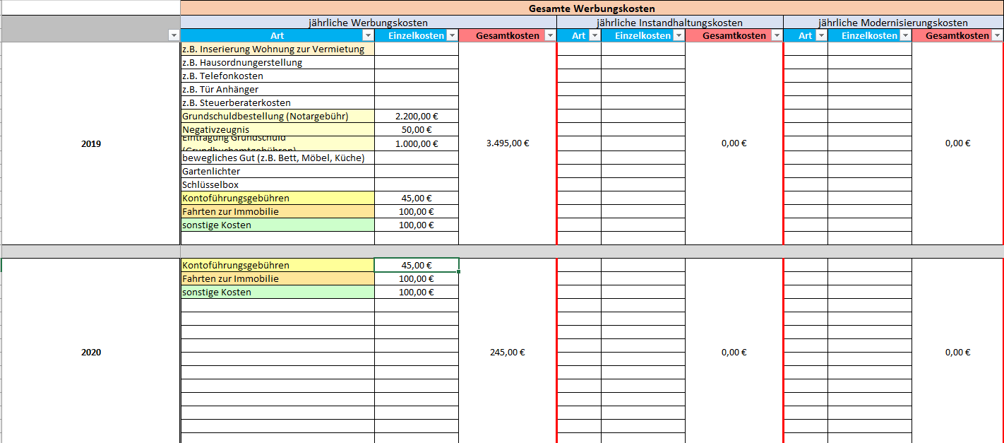 Excel Tool Finanzierungsberechnung für Immobilien